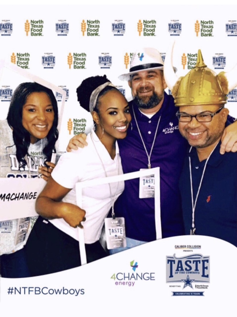 Taste of the Cowboys community event with North Texas Food Bank backdrop