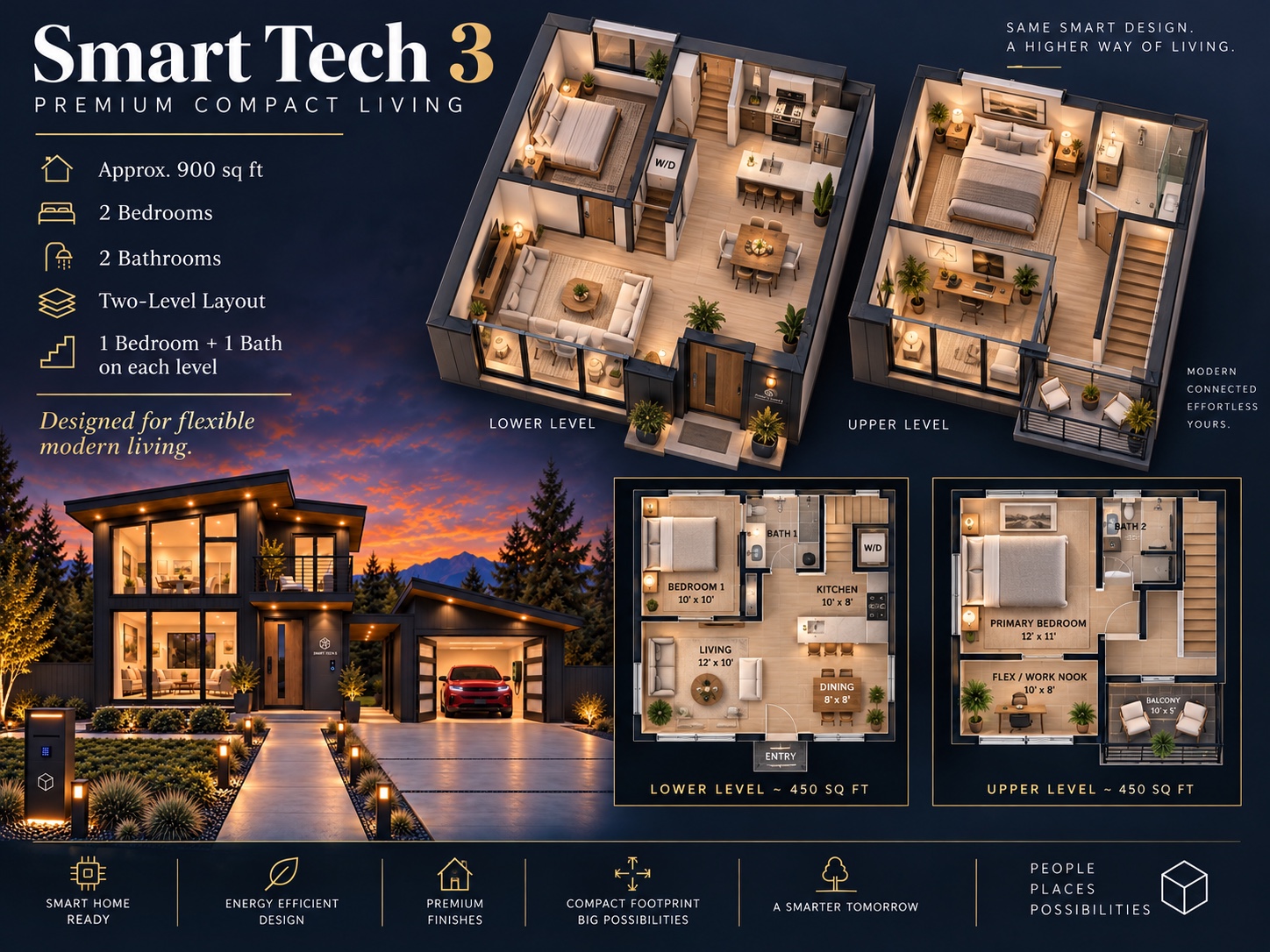 900 Sq. Ft. Interior Concept — Smart Tech 3